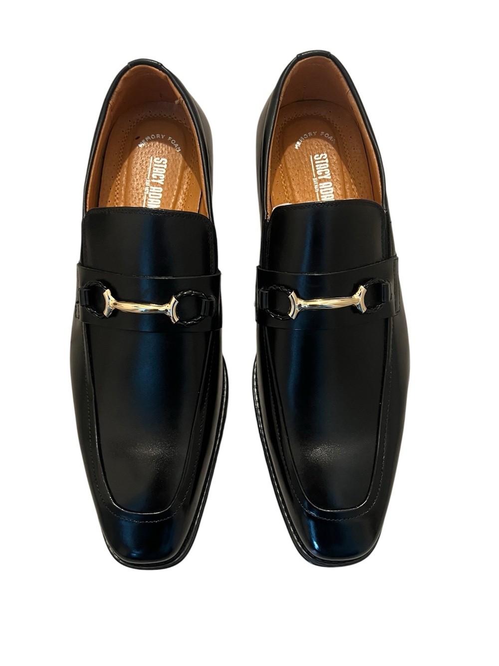 Stacy Adams Black Leather Horsebi Loafers Men's Size 12m